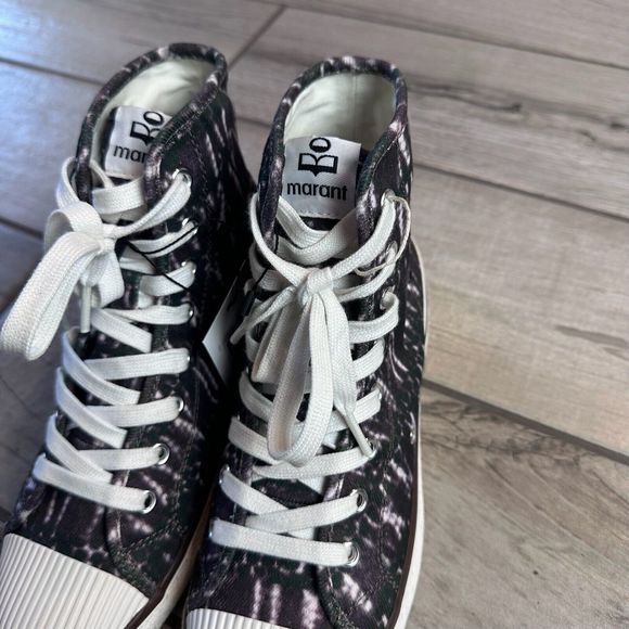 Isabel Marant Canvas Purple High-Top Sneaker Logo Print Size 39/7.5 - Picture 3 of 8